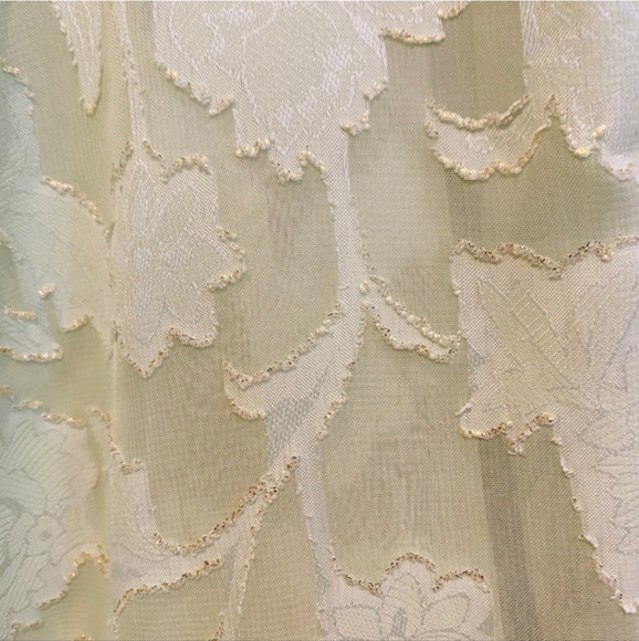 NWT Sheilay Sheer Floral Peasant Blouse Green Gold Size S - Picture 6 of 9